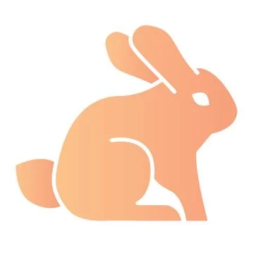 Rabbit flat icon. Sitting forest animal, simple silhouette. Animals vector Stock Illustration
