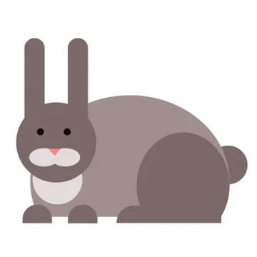 Rabbit flat illustration on white Stock Illustration