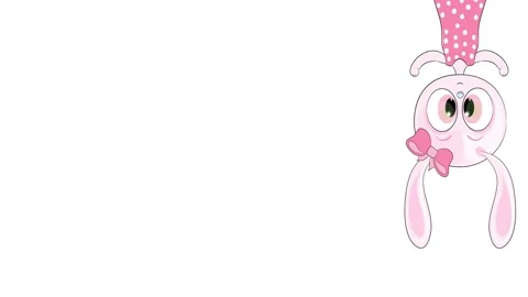 Rabbit with flowers on a white background. Stock Footage 148948048