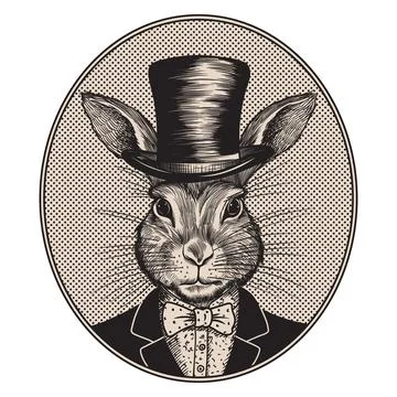 Rabbit gentleman in a suit. Stock Illustration