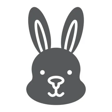 Rabbit glyph icon, hare and animal, bunny sign, vector graphics, a solid pattern Illustrazione stock
