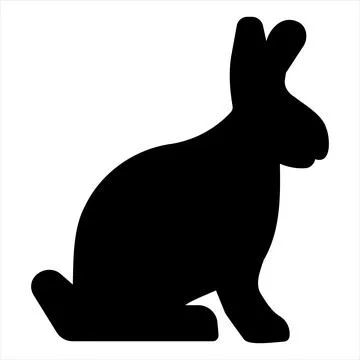 Rabbit glyph icon vector illustration isolated on white background イラスト素材