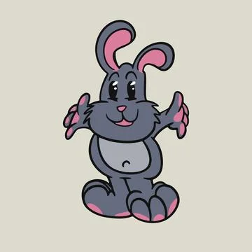Rabbit with happy expresision design character Stock Illustration