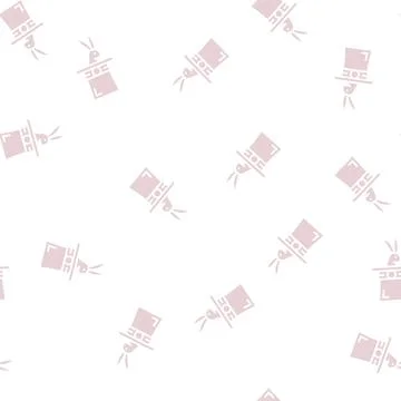 Rabbit in hat glyph seamless pattern Stock Illustration