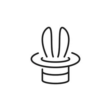 Rabbit in Hat Icon Stock Illustration