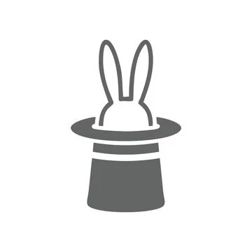 Rabbit in hat icon. Simple graphic design of a rabbit's ears in a top hat, .. Stock Illustration