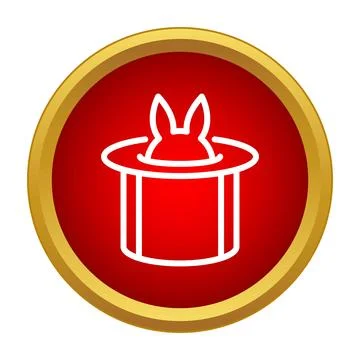 Rabbit head appearing from a magic hat icon Stock Illustration