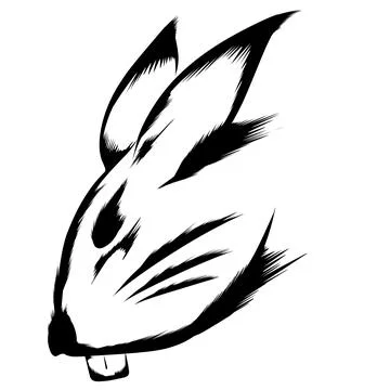 Rabbit head design. Wild Animals. Rabbit logo or icon. Suitable for sticker.. Stock Illustration