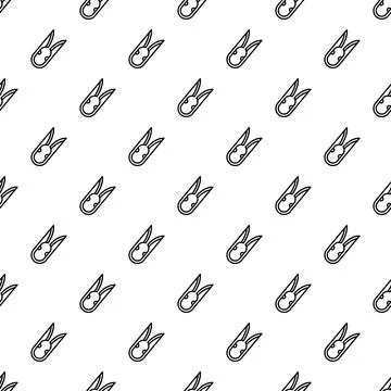 Rabbit head line art seamless pattern Stock Illustration