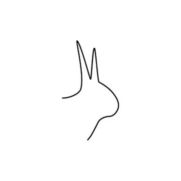 Rabbit head line icon. Stock Illustration