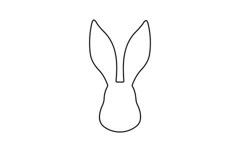 Rabbit head outline. Easter Bunny. Isolated on white background. A simple b.. Stock Illustration