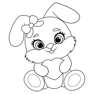 Rabbit with a heart bunny Stock Illustration
