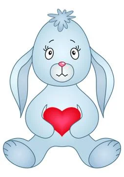 Rabbit with heart Stock Illustration
