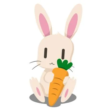 Rabbit holding carrot Stock Illustration