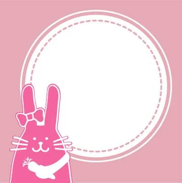 Rabbit holding a carrot with Text frame. 스톡 일러스트