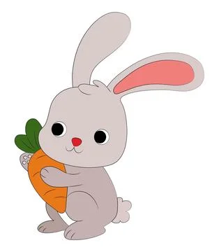 A rabbit holding carrot vector illustration Stock Illustration