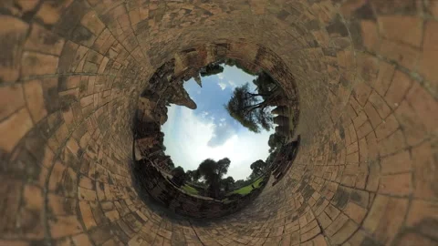 Rabbit Hole effect made of 360 Degree video Stock Footage 233726245