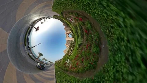 Rabbit Hole Planet,  view of the Atlantis hotel In Dubai 2 Stock Footage 73589778