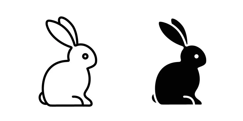 Rabbit icon bundle for website design projects Stock Illustration
