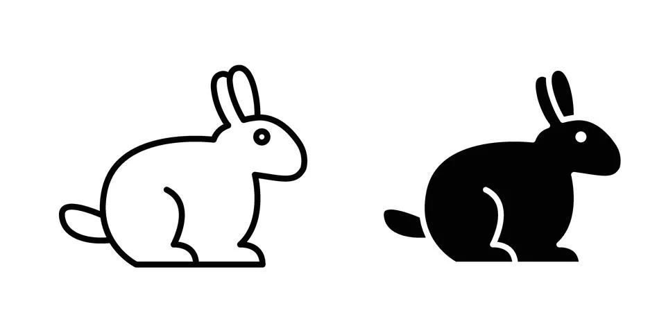 Rabbit icon for design projects and web UI Stock Illustration