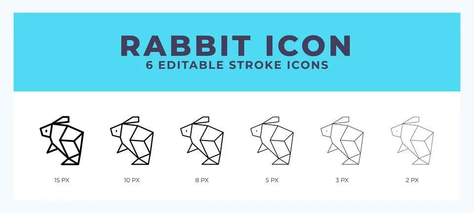 Rabbit icon with different stroke. Vector illustration. Stock Illustration