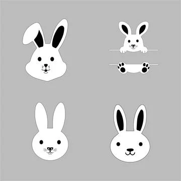 Rabbit icon, easter bunny animal symbol Stock Illustration