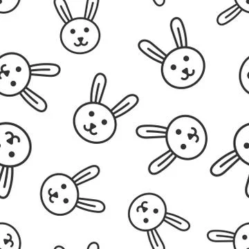 Rabbit icon in flat style. Bunny vector illustration on white isolated backgr Stock Illustration