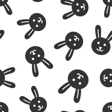 Rabbit icon in flat style. Bunny vector illustration on white isolated backgr Stock Illustration