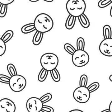 Rabbit icon in flat style. Bunny vector illustration on white isolated backgr Stock Illustration