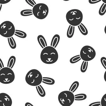 Rabbit icon in flat style. Bunny vector illustration on white isolated backgr Stock Illustration