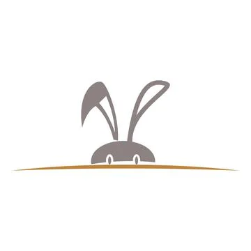 Rabbit icon logo design template Stock Illustration
