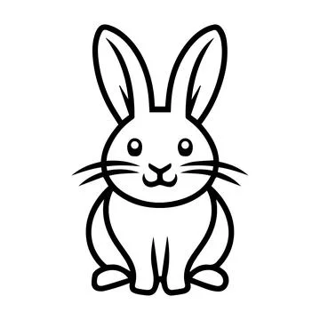 Rabbit icon or modern line symbol. Vector line art and icon design with bol.. Illustrazione stock