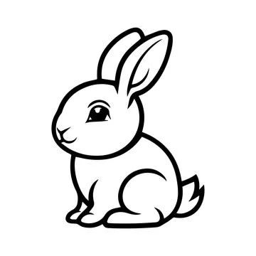 Rabbit icon or modern line symbol. Vector line art and icon design with bol.. Stock Illustration