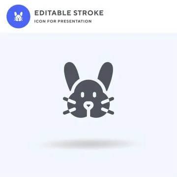 Rabbit icon vector, filled flat sign, solid pictogram isolated on white, logo Stock Illustration