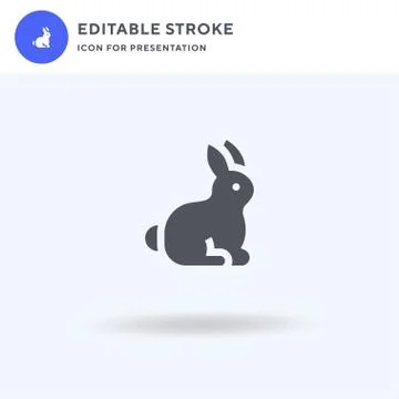 Rabbit icon vector, filled flat sign, solid pictogram isolated on white, logo イラスト素材