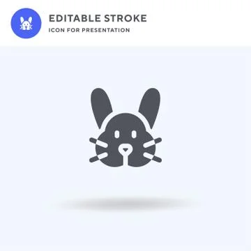 Rabbit icon vector, filled flat sign, solid pictogram isolated on white, logo Stock Illustration