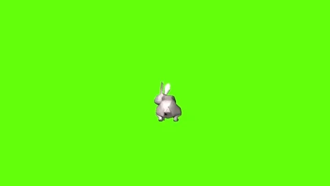Rabbit idle look  green screen animation 3D rendering Stock Footage 297690753
