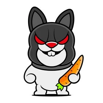 Rabbit illustration on white background. Negative space design. Vector icon t Stock Illustration