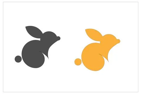 Rabbit illustrator icon and logo Stock Illustration