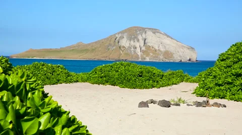 Rabbit island at Makapuu beach on windward Oahu Hawaii Stock Footage 62908666