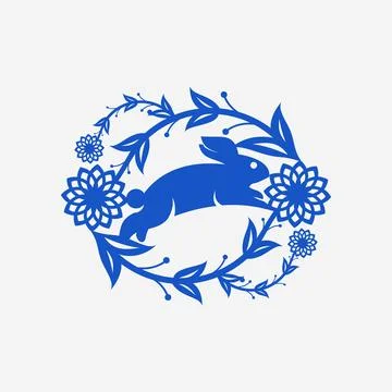 Rabbit jump Stock Illustration