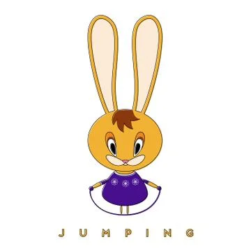 Rabbit Jump Rope Stock Illustration