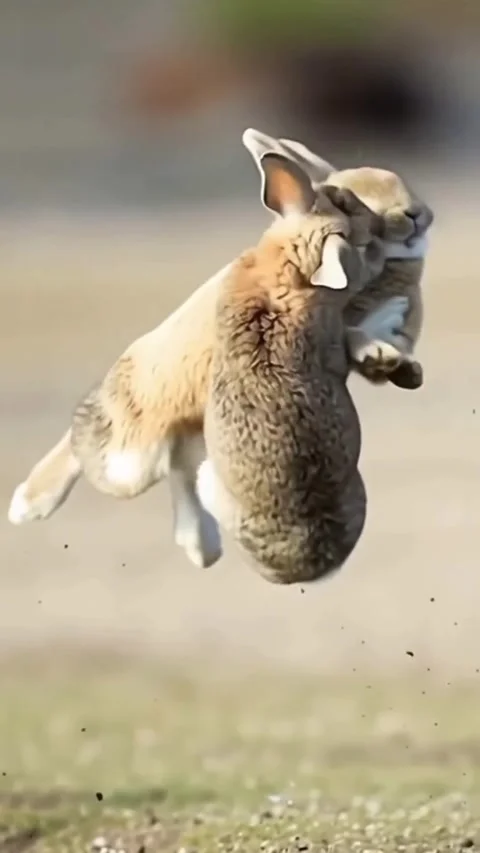 Rabbit kung fu in the wild Stock Footage 318943568