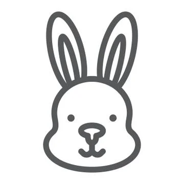 Rabbit line icon, hare and animal, bunny sign, vector graphics, a linear pattern イラスト素材