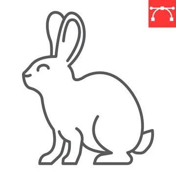 Rabbit line icon Stock Illustration