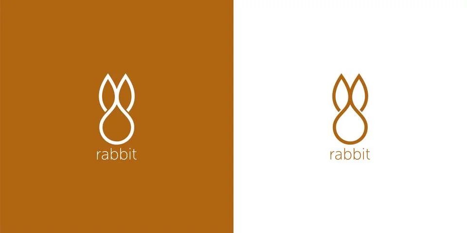 Rabbit Logo Design Template. Vector Illustration. logotype Stock Illustration