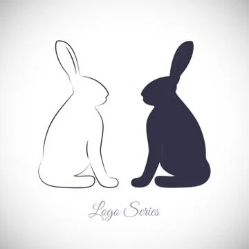Rabbit logo design variations Stock Illustration