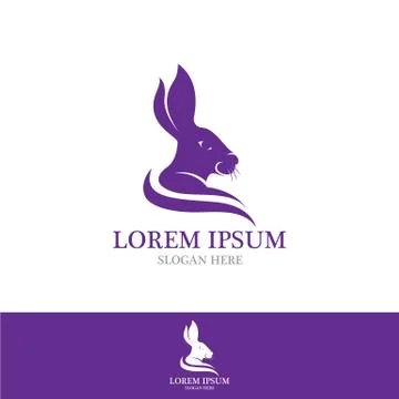 Rabbit logo template vector icon illustration Stock Illustration