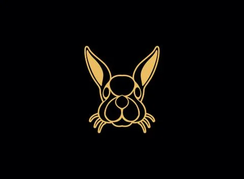 Rabbit logo vector icon design template Illustrazione stock