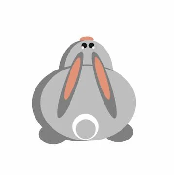 Rabbit looks thoughtfully into the sky 2D illustration isolated on white back Stock Illustration